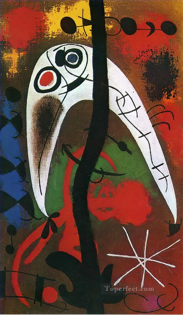 Woman and Bird in the Night 4 Joan Miro Oil Paintings